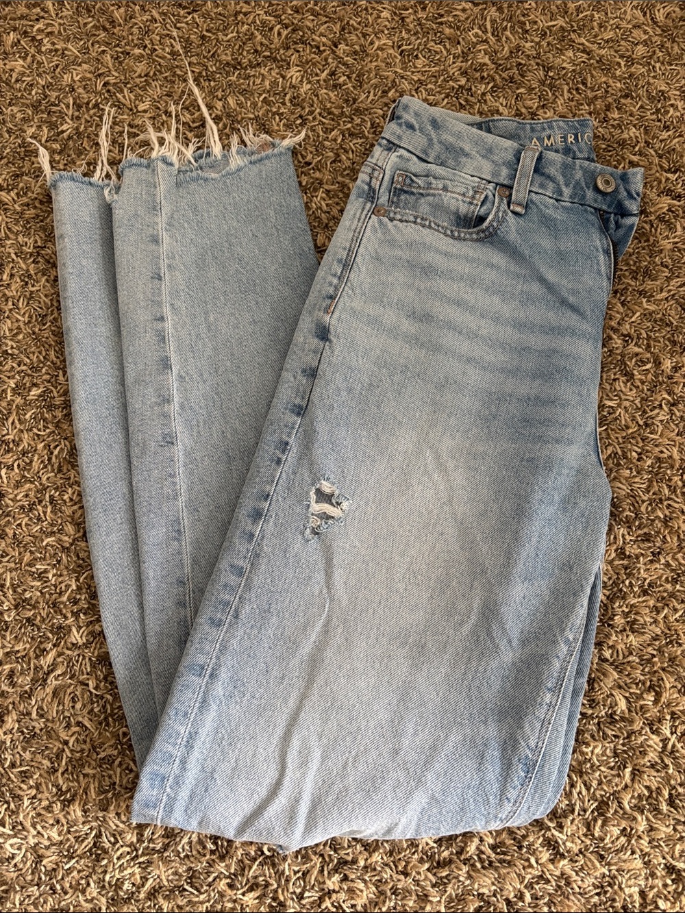 American Eagle Outfitters Light Blue Straight Leg Jeans
